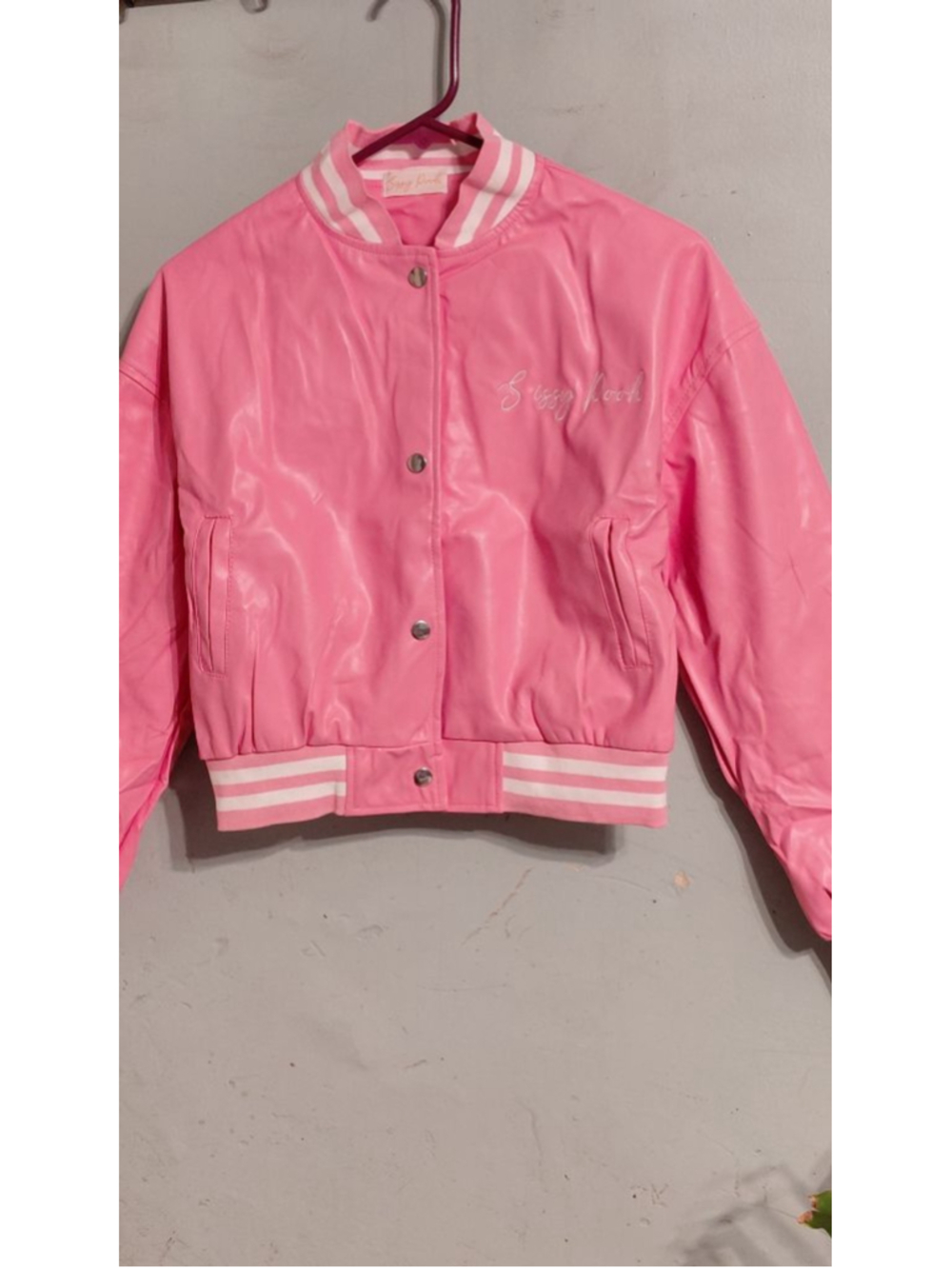 Women's Sissy Pooh Pink & White Varsity Jacket S All sizes - Picture 2 of 5